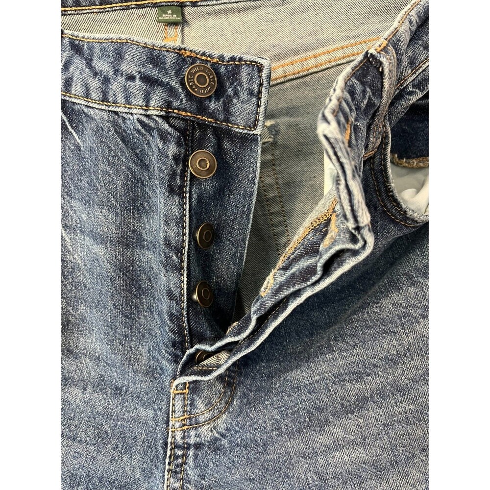 Wild Fable Button Fly Jeans Women’s Size 16 Dark Stone Wash High Rise Stretch